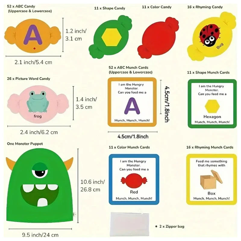 Alphabet Monster Matching Game Fun Letter Recognition Toy for Youngsters 3+ Perfect for Classroom Home Learning Christmas Gift