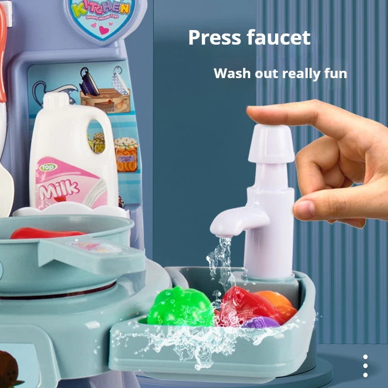 Simulated Kitchen Toys Kitchenware Lighting and Sounds Cooking Game Set Children Fun Educational Toy Educational Toy