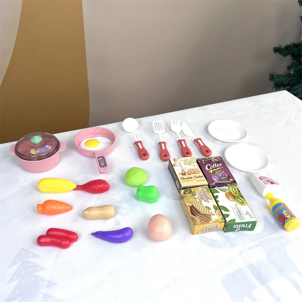 Simulated Kitchen Toys Kitchenware Lighting and Sounds Cooking Game Set Children Fun Educational Toy Educational Toy