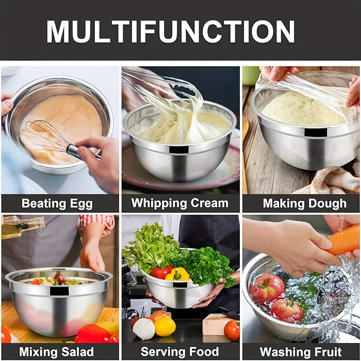 Stainless Steel Mixing Bowls with Lids