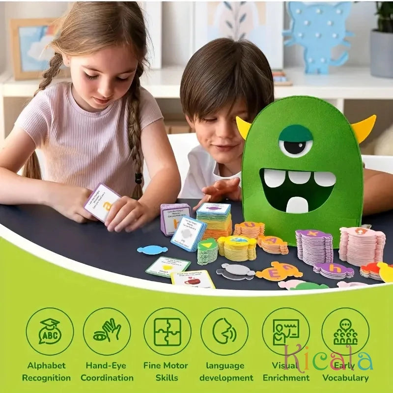 Alphabet Monster Matching Game Fun Letter Recognition Toy for Youngsters 3+ Perfect for Classroom Home Learning Christmas Gift