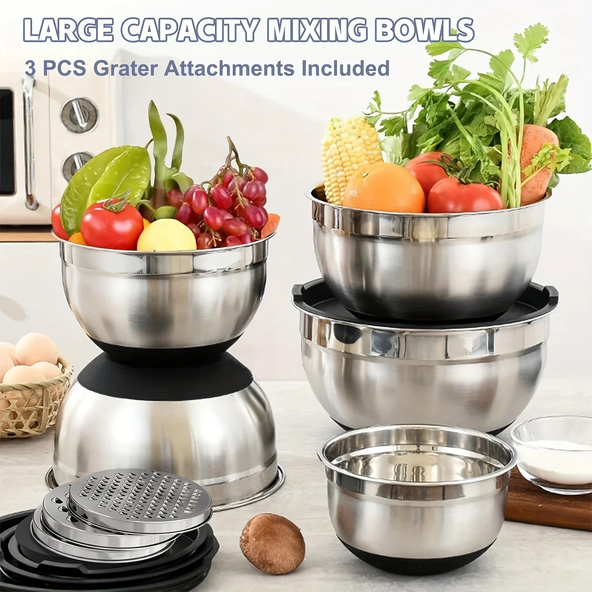 Stainless Steel Mixing Bowls with Lids