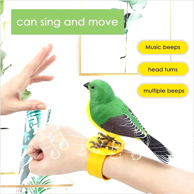 Kids Electric Singing Bird Toy Cute Interactive Bird Toy Simulation Pet bird calls Motion & Sound Control Model Puzzle Toy