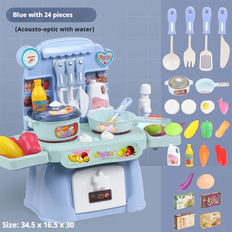 Simulated Kitchen Toys Kitchenware Lighting and Sounds Cooking Game Set Children Fun Educational Toy Educational Toy