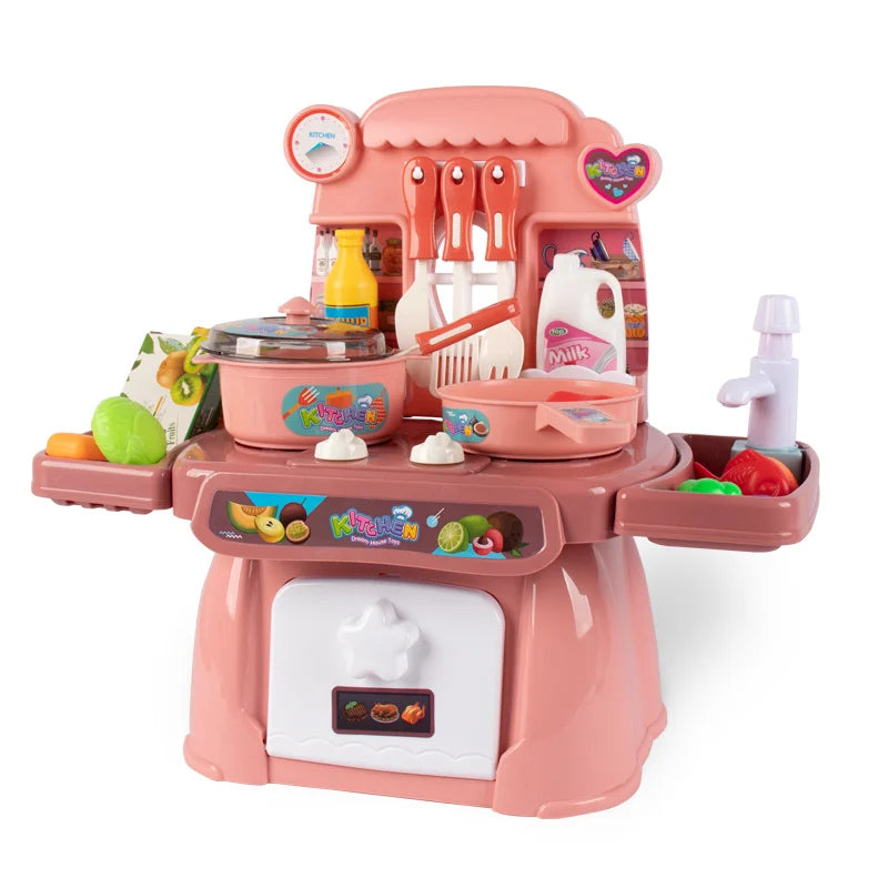 Simulated Kitchen Toys Kitchenware Lighting and Sounds Cooking Game Set Children Fun Educational Toy Educational Toy