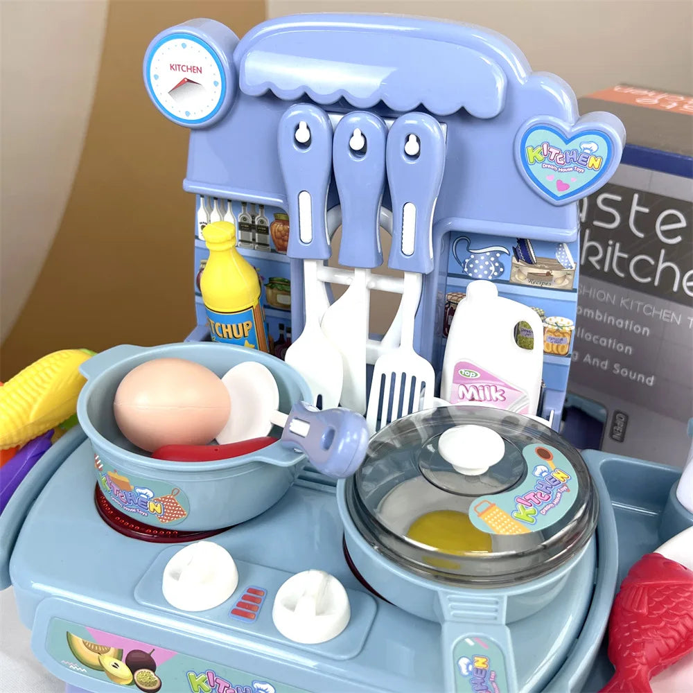 Simulated Kitchen Toys Kitchenware Lighting and Sounds Cooking Game Set Children Fun Educational Toy Educational Toy