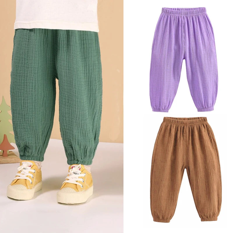 Children's Loose-Fit Pleated Pants