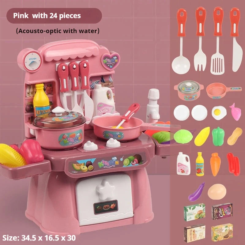 Simulated Kitchen Toys Kitchenware Lighting and Sounds Cooking Game Set Children Fun Educational Toy Educational Toy