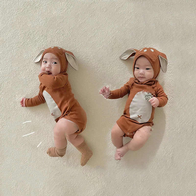 Adorable Infant Deer Costume Set - Romper + Matching Hat