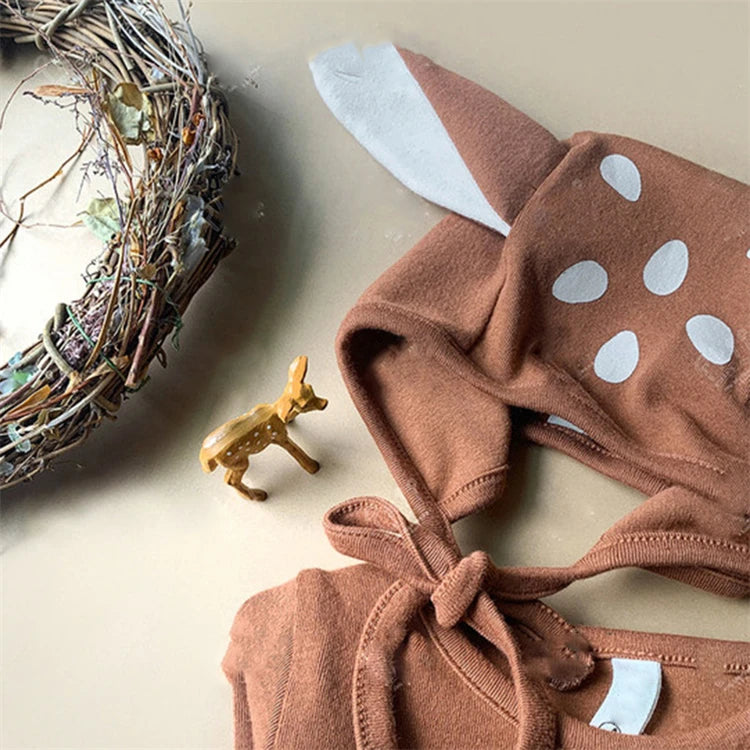 Adorable Infant Deer Costume Set - Romper + Matching Hat