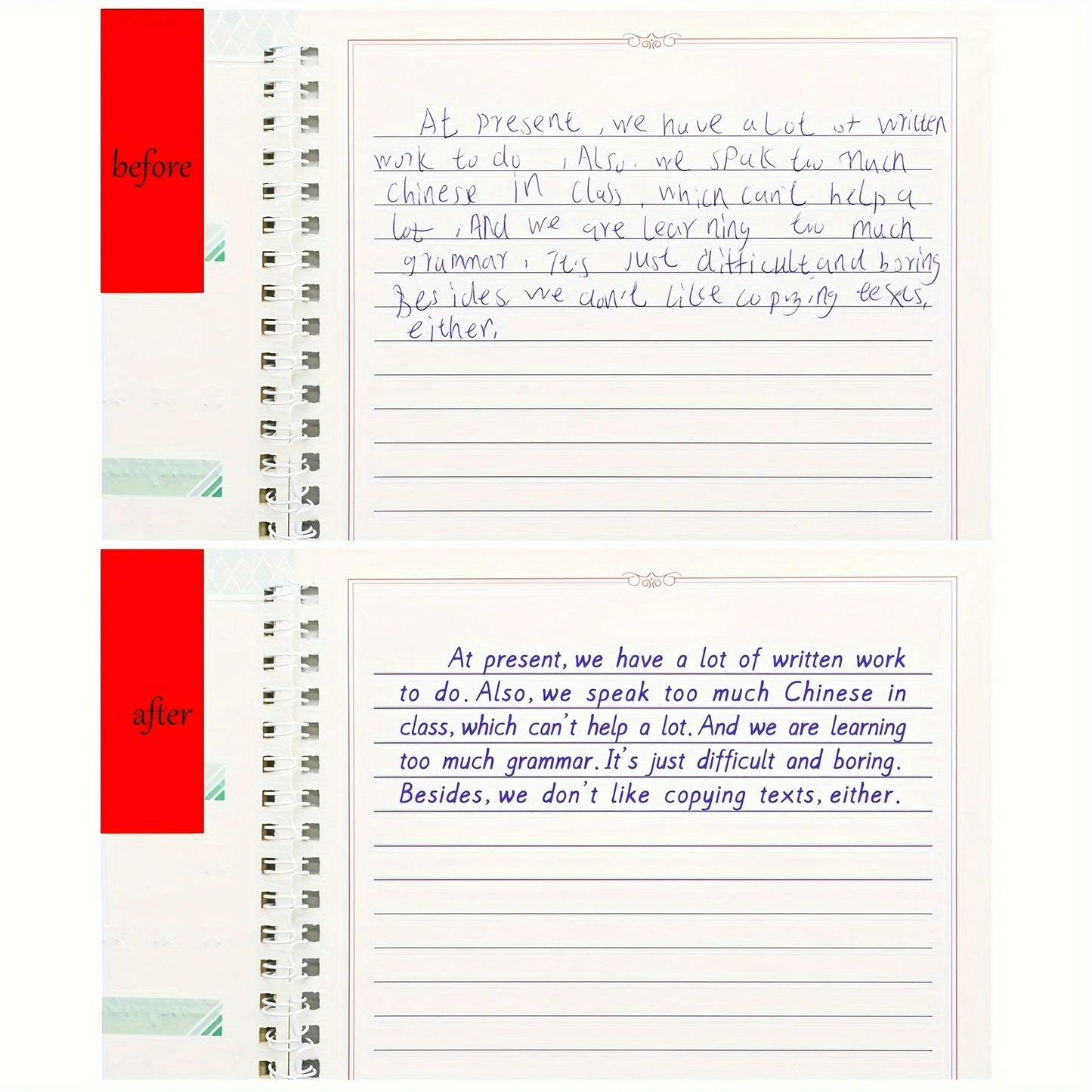Reusable Italic Script Practice Copybook - English Alphabet & Calligraphy Handwriting Book for Improved Penmanship, Mixed Colors