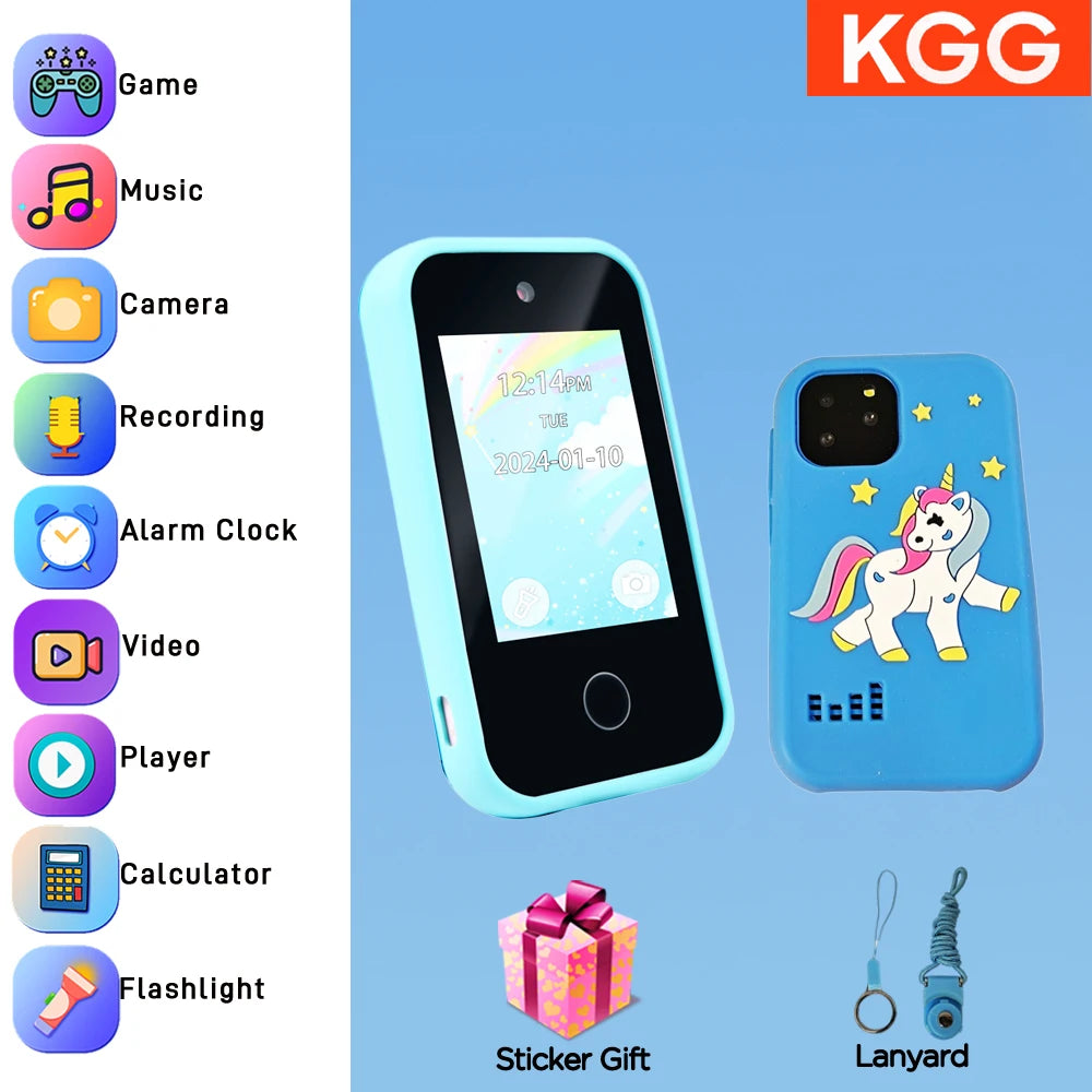 Kids Smart Phone IPS TouchScreen Unicorn Baby Mobile MP3 Music Player Digital Camera Educational Girls Boys Toys Birthday Gifts