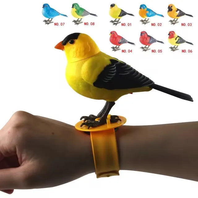 Kids Electric Singing Bird Toy Cute Interactive Bird Toy Simulation Pet bird calls Motion & Sound Control Model Puzzle Toy