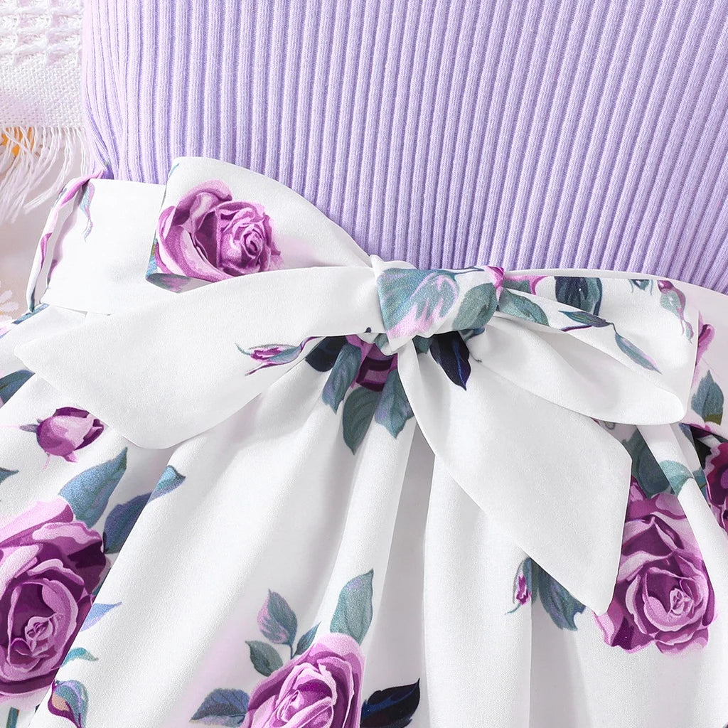 Dress For Kids 6-36 Months Butterfly Sleeve Cute Cotton Floral Summer Princess Formal Dresses Ootd For Newborn Baby Girl