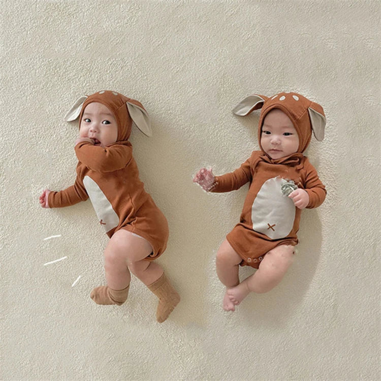 Adorable Infant Deer Costume Set - Romper + Matching Hat