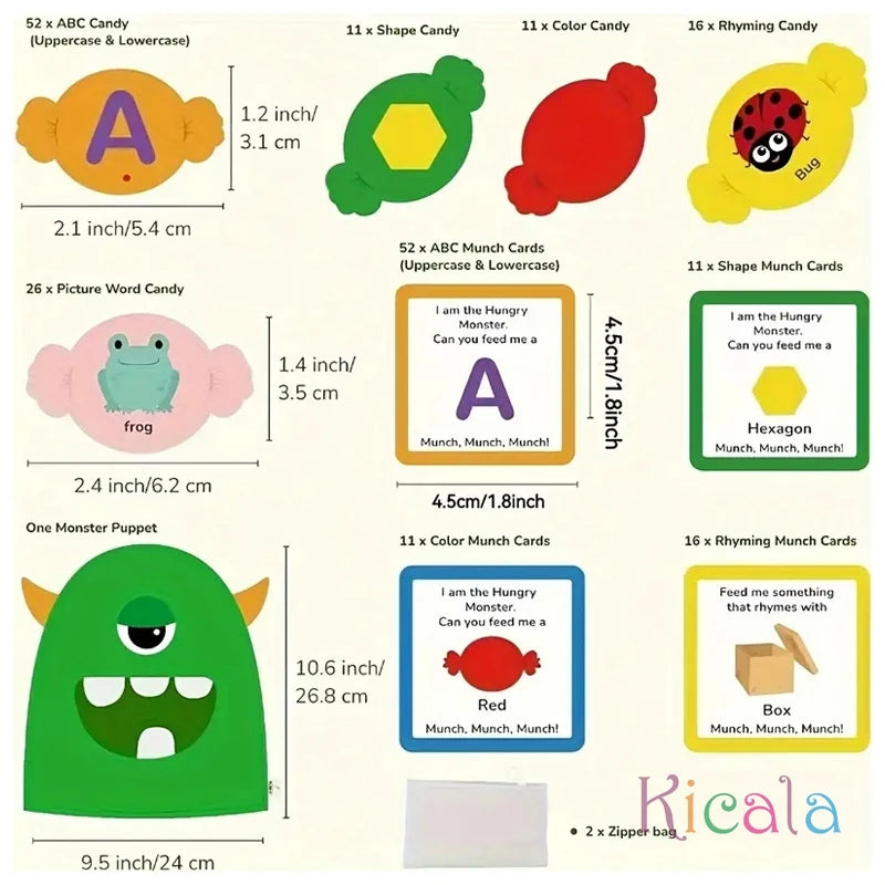 Alphabet Monster Matching Game Fun Letter Recognition Toy for Youngsters 3+ Perfect for Classroom Home Learning Christmas Gift
