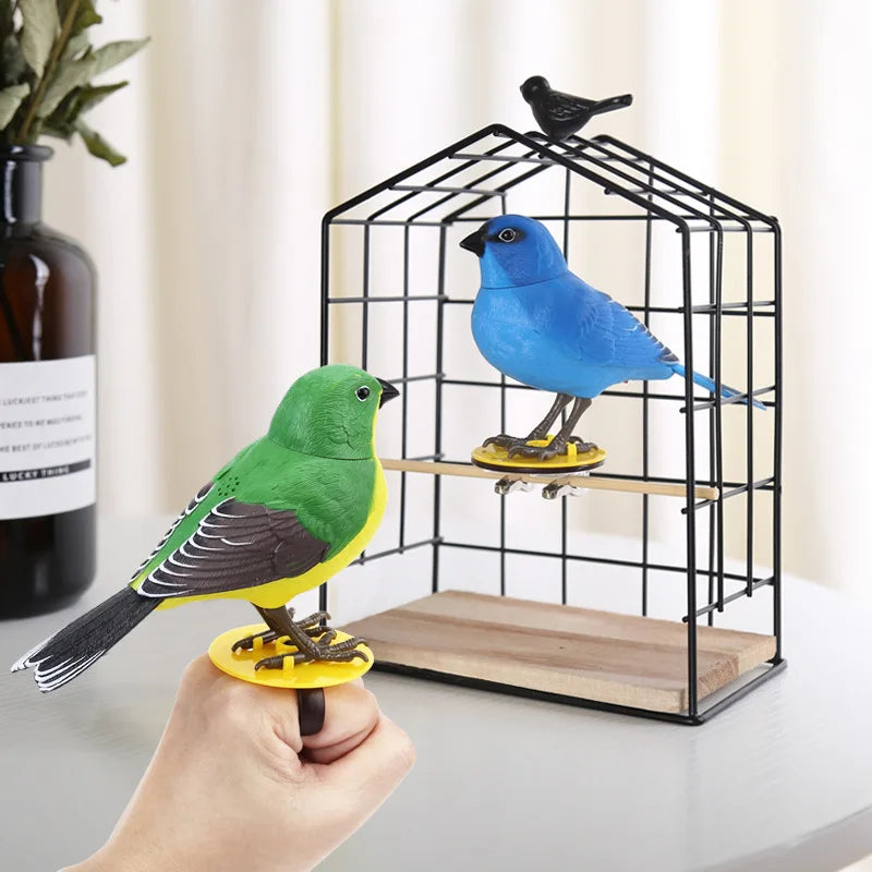 Kids Electric Singing Bird Toy Cute Interactive Bird Toy Simulation Pet bird calls Motion & Sound Control Model Puzzle Toy