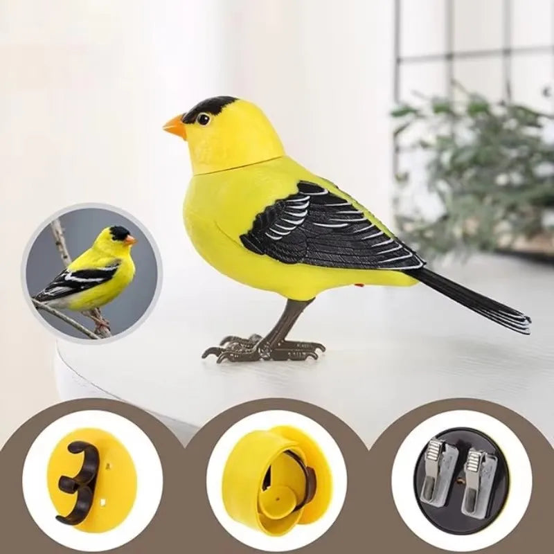 Kids Electric Singing Bird Toy Cute Interactive Bird Toy Simulation Pet bird calls Motion & Sound Control Model Puzzle Toy