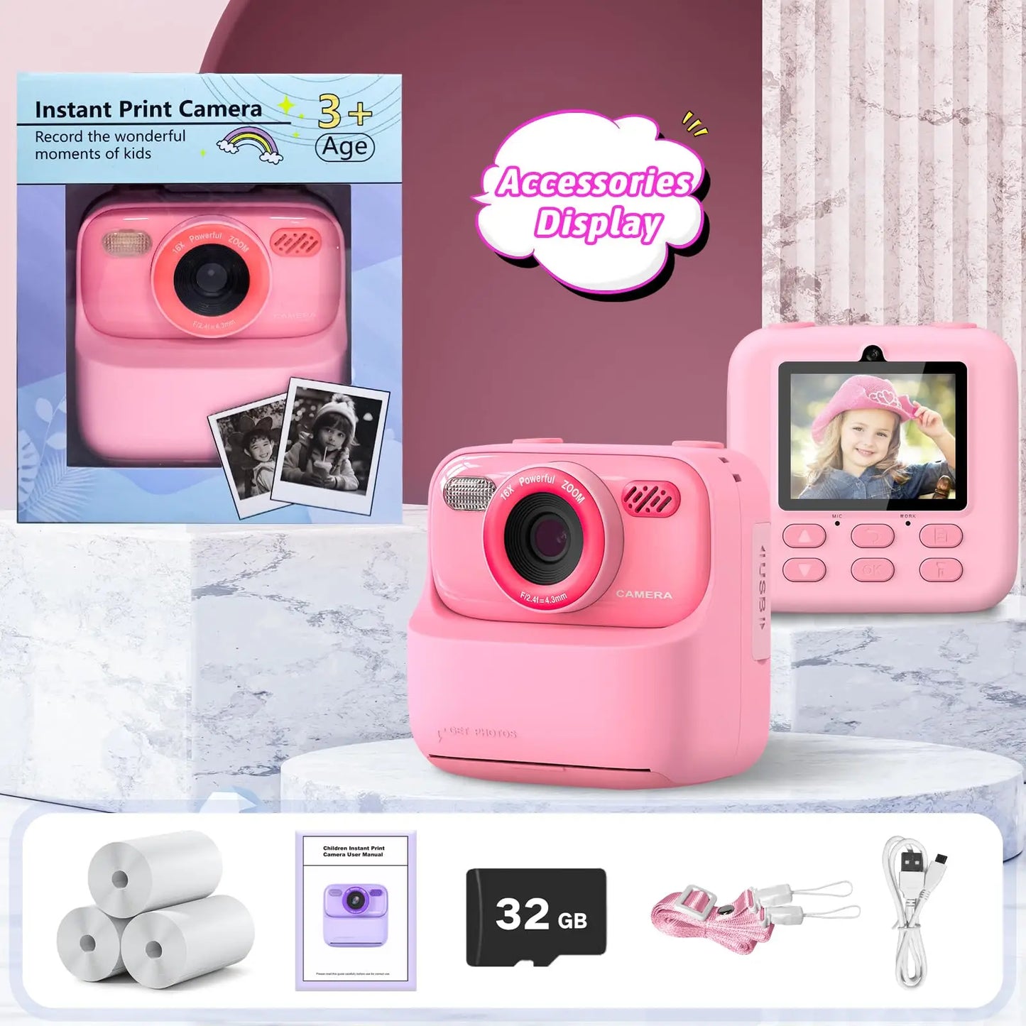Upgrade Kids Camera - Instant 1080P HD Dual