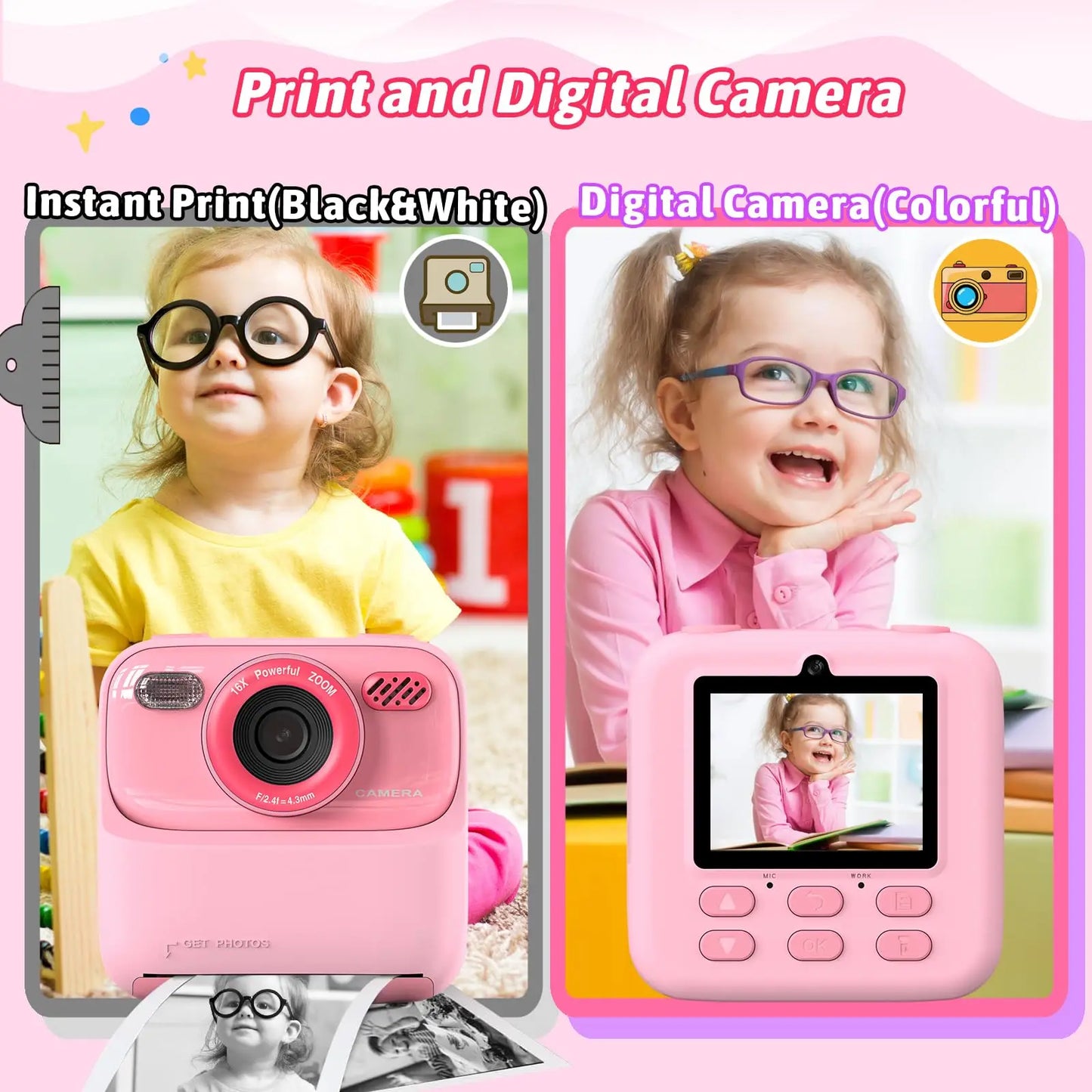 Upgrade Kids Camera - Instant 1080P HD Dual