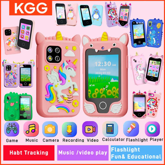 Kids Smart Phone IPS TouchScreen Unicorn Baby Mobile MP3 Music Player Digital Camera Educational Girls Boys Toys Birthday Gifts