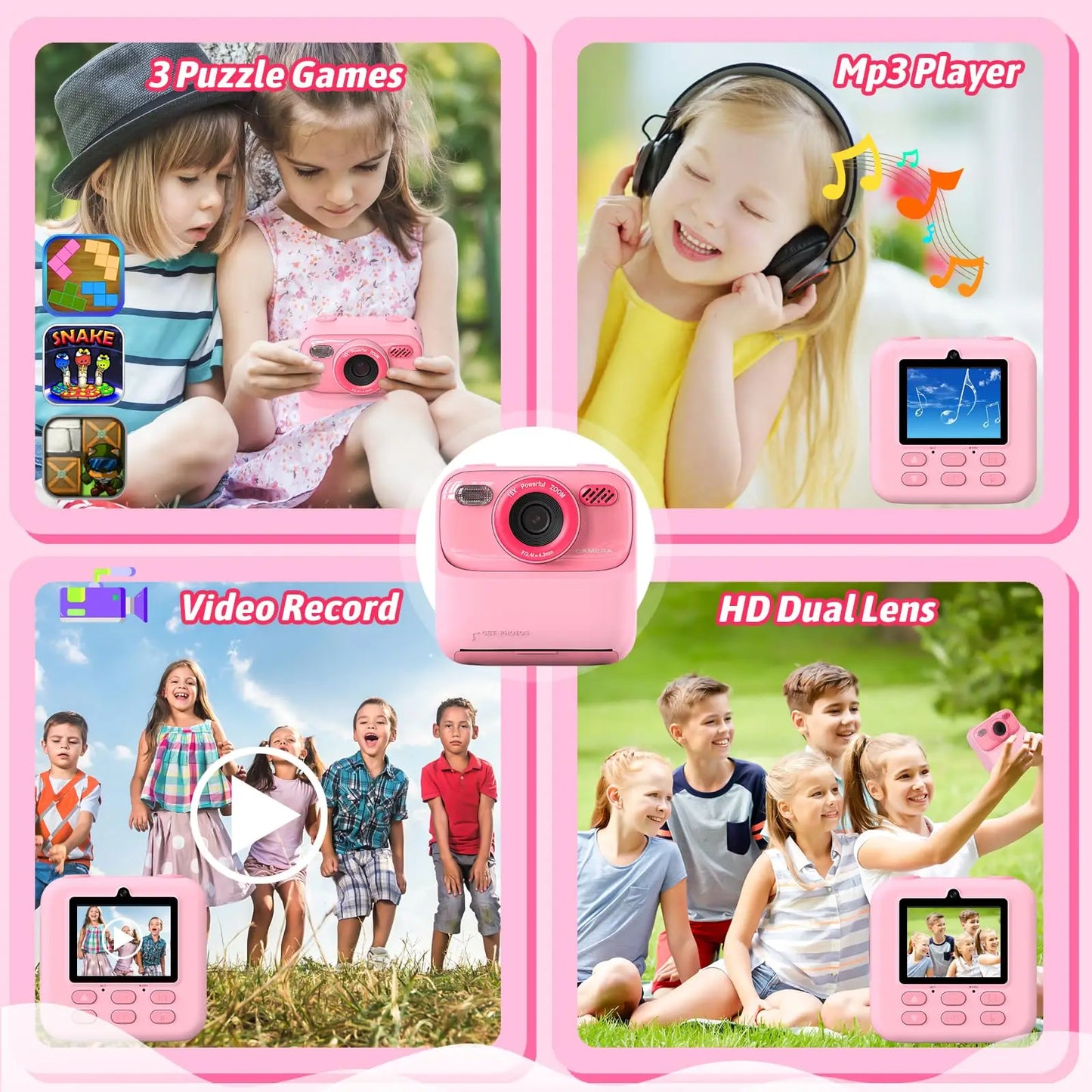 Upgrade Kids Camera - Instant 1080P HD Dual