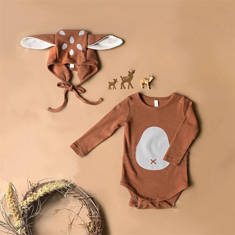 Adorable Infant Deer Costume Set - Romper + Matching Hat
