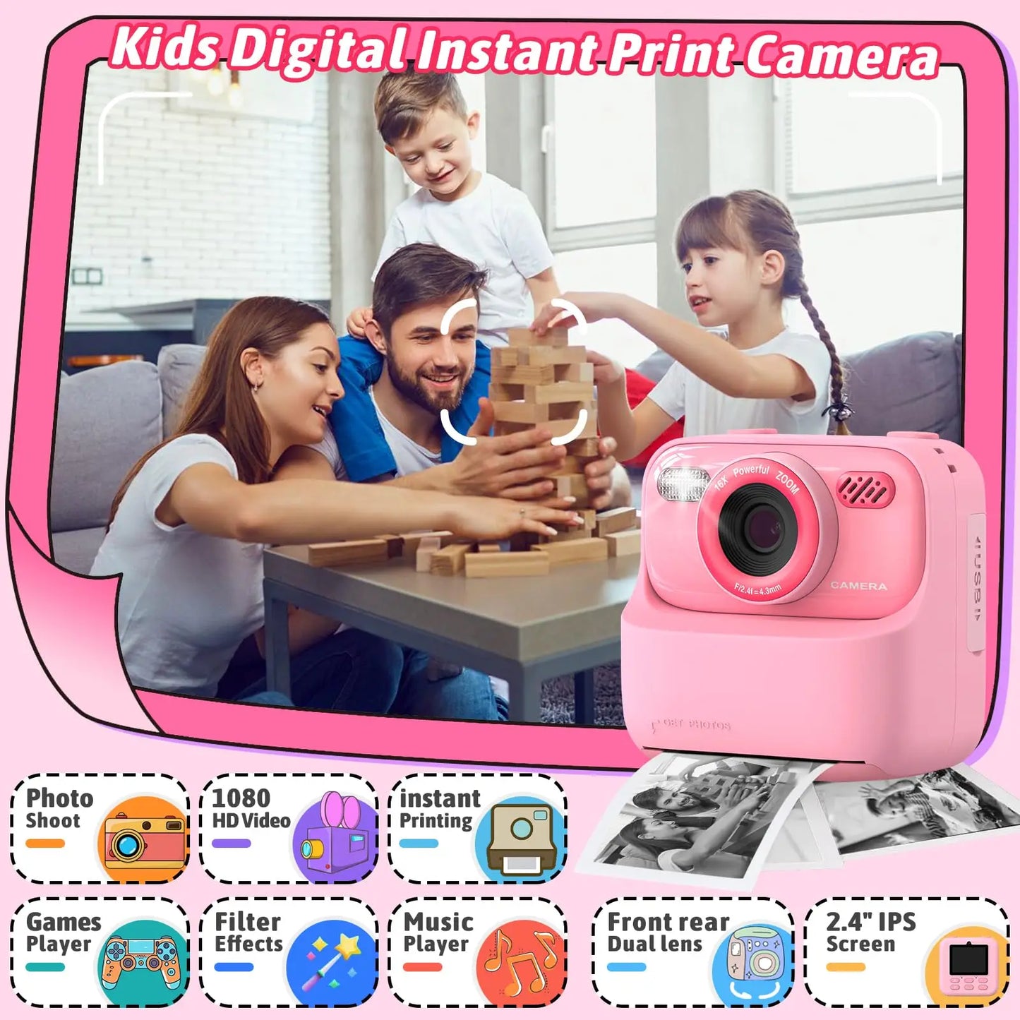Upgrade Kids Camera - Instant 1080P HD Dual