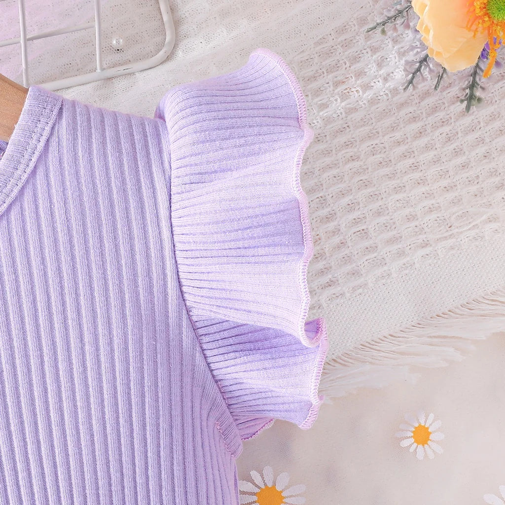Dress For Kids 6-36 Months Butterfly Sleeve Cute Cotton Floral Summer Princess Formal Dresses Ootd For Newborn Baby Girl