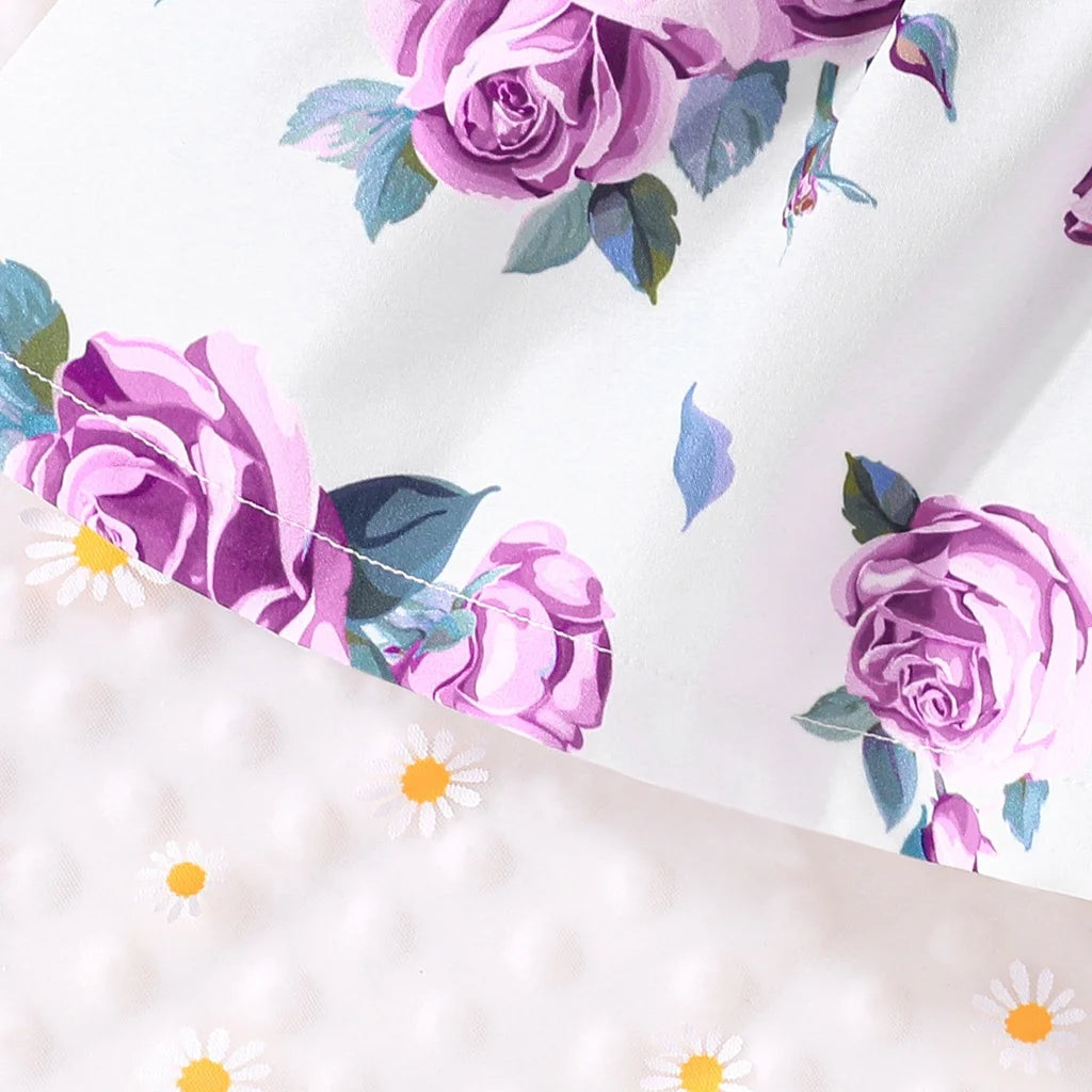 Dress For Kids 6-36 Months Butterfly Sleeve Cute Cotton Floral Summer Princess Formal Dresses Ootd For Newborn Baby Girl