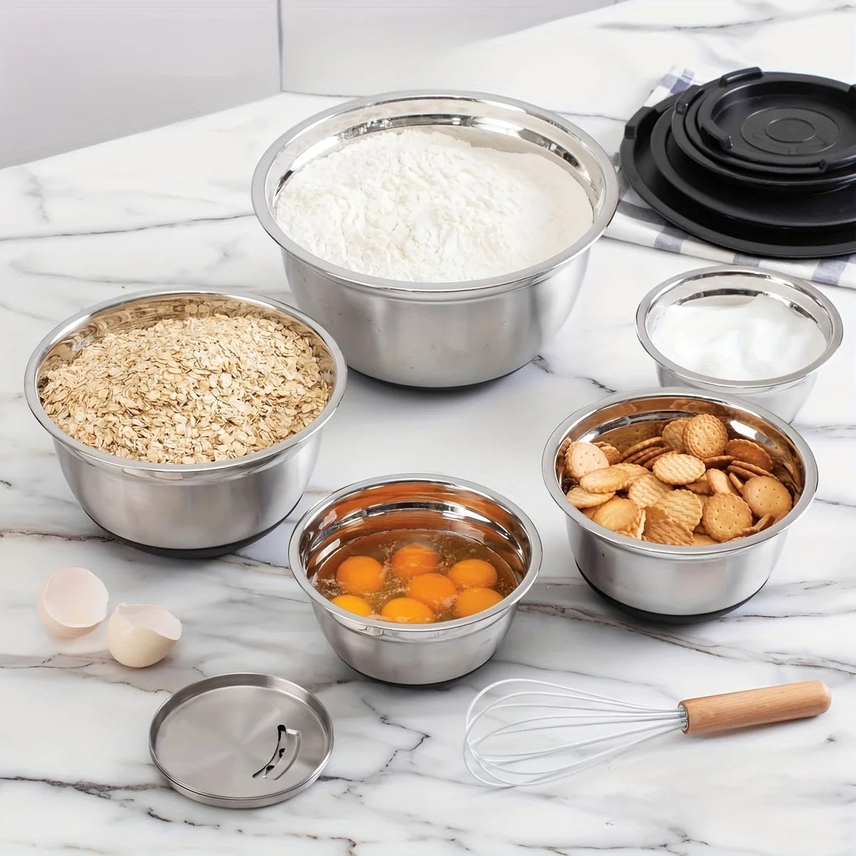Stainless Steel Mixing Bowls with Lids