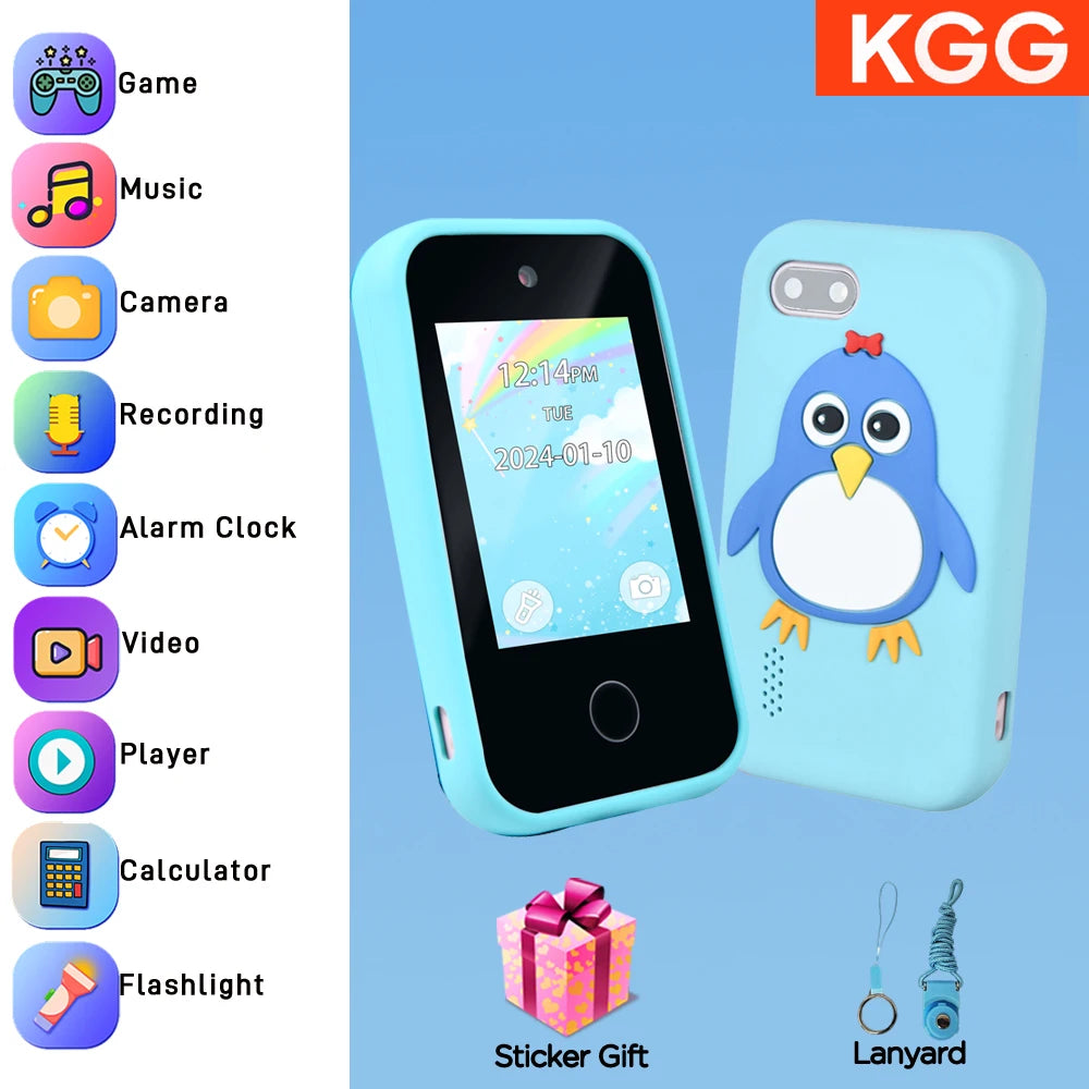 Kids Smart Phone IPS TouchScreen Unicorn Baby Mobile MP3 Music Player Digital Camera Educational Girls Boys Toys Birthday Gifts