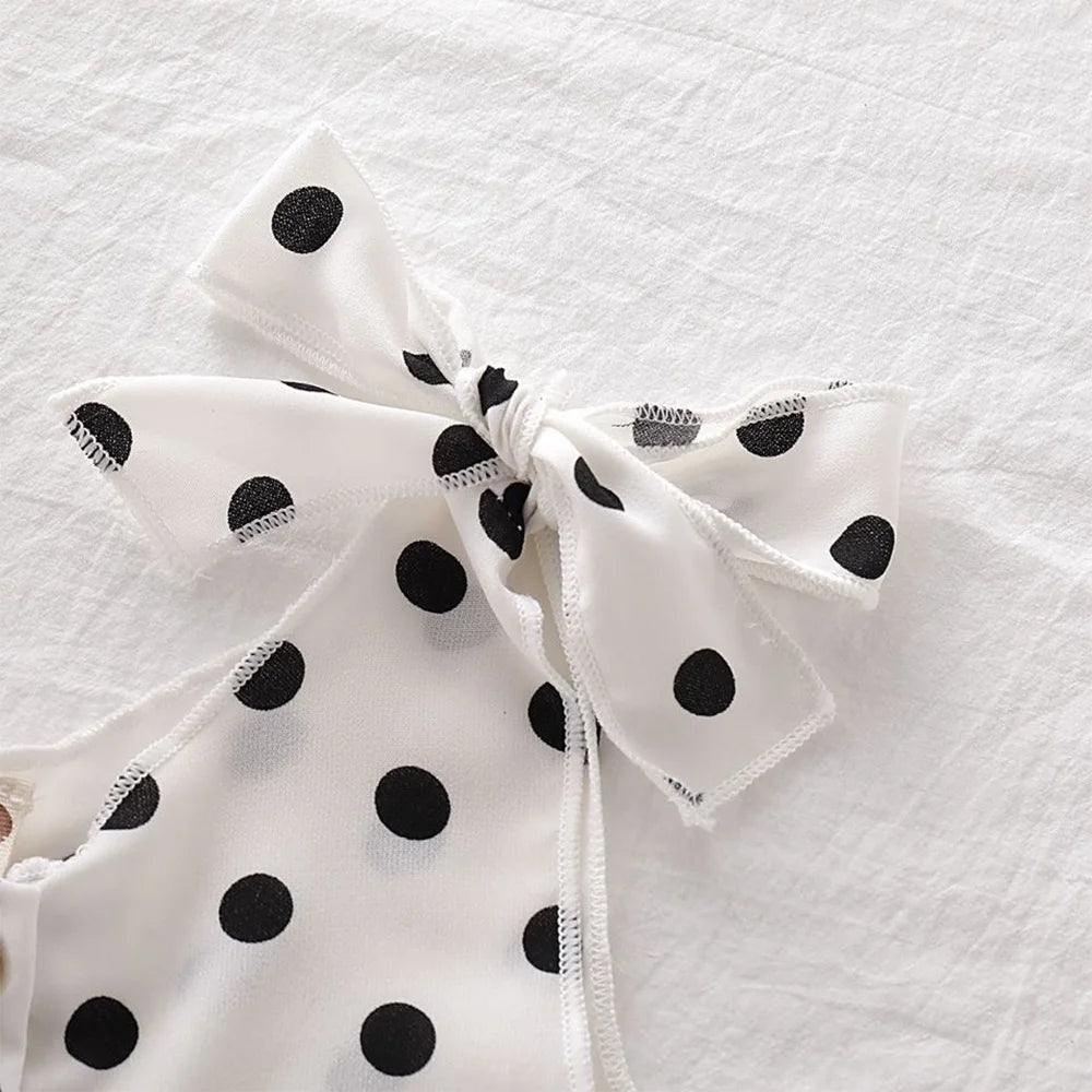 Kids Overalls New Polka Dot Baby Girls Clothes Baby Rompers Kids Jumpsuit Summer Sleeveless Button 1-5Y Girls Outfits