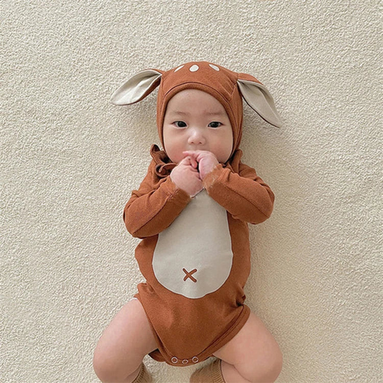 Adorable Infant Deer Costume Set - Romper + Matching Hat