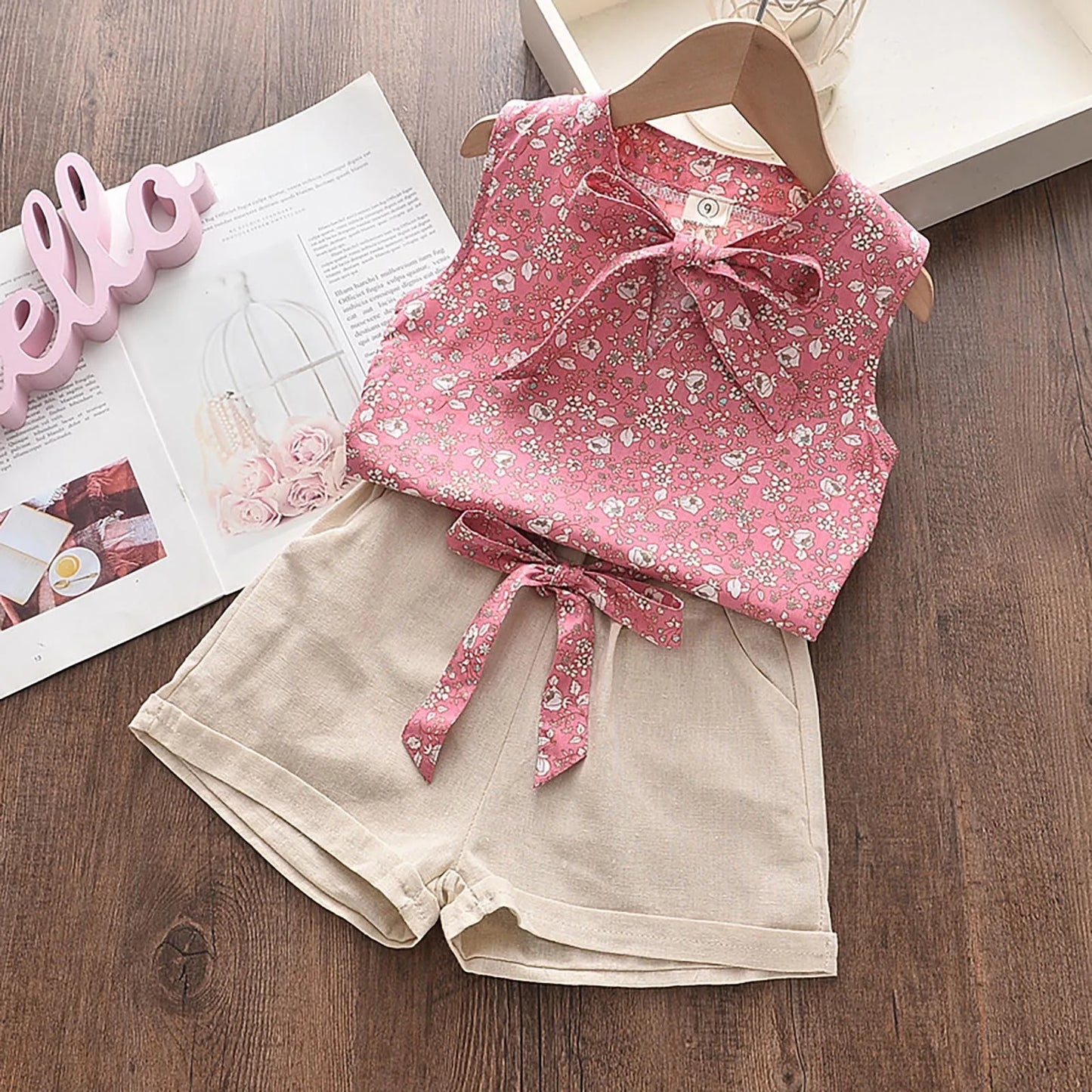 Kids Girls Clothing Sets 2025 Summer New Style Baby Girls Clothes Sleeveless T-Shirt+Shorts 2Pcs Children Clothes Suits 2-6 Yrs